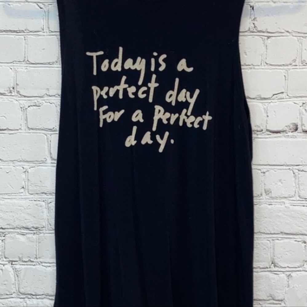 AEO Soft & Sexy Tank Sleeveless Black Graphic
